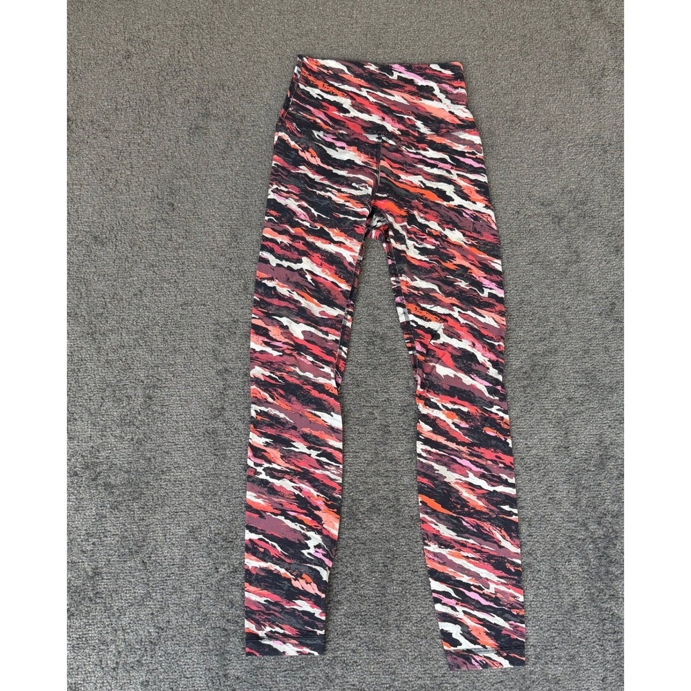 Lululemon Align High Rise Pant 25 Le Tigre Camo Deep Coal Multi Pink Red Size 2